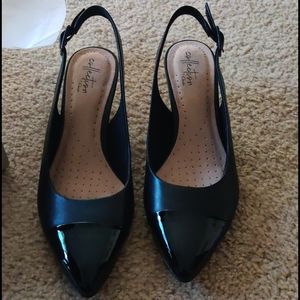 Clark's black kitten heels (linvale Emmy)